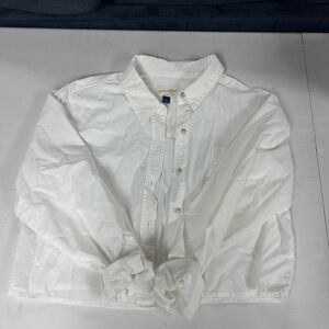 Universal Thread White Cropped Button-Down Shirt